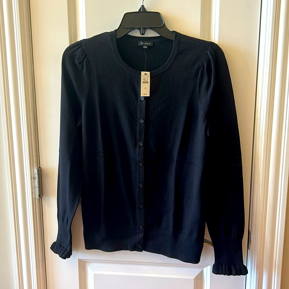 Talbots Ruffle Sleeve Cardigan